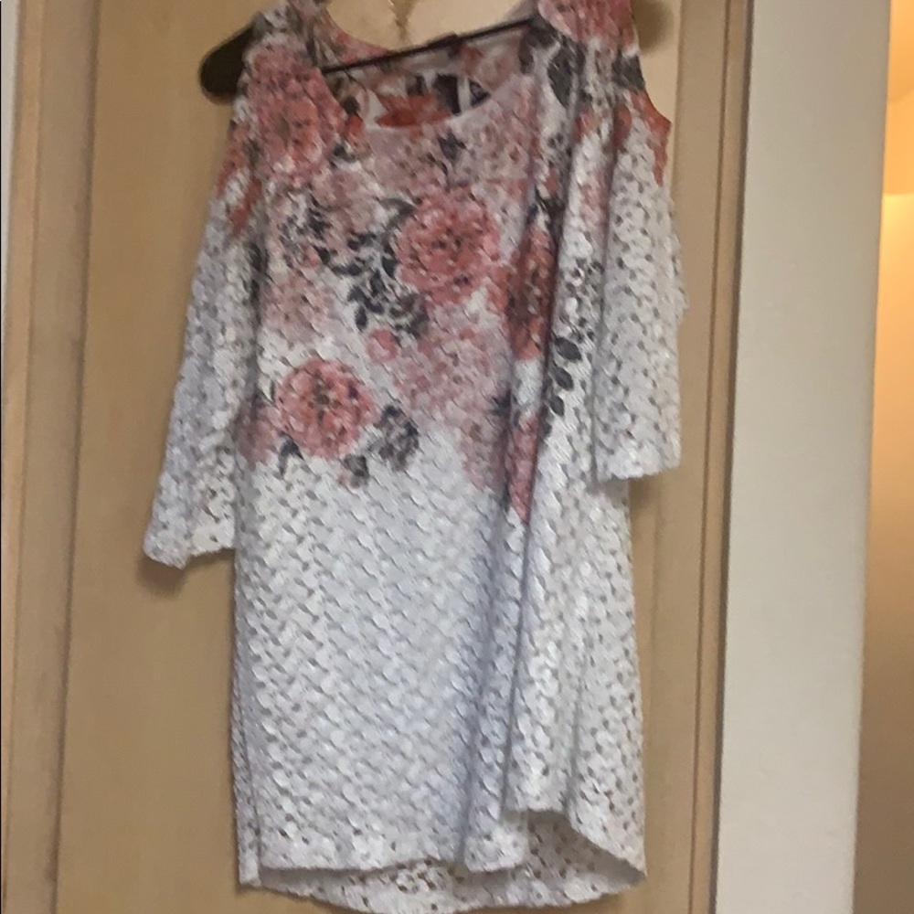 Brittney Black cold shoulder floral print lacy top